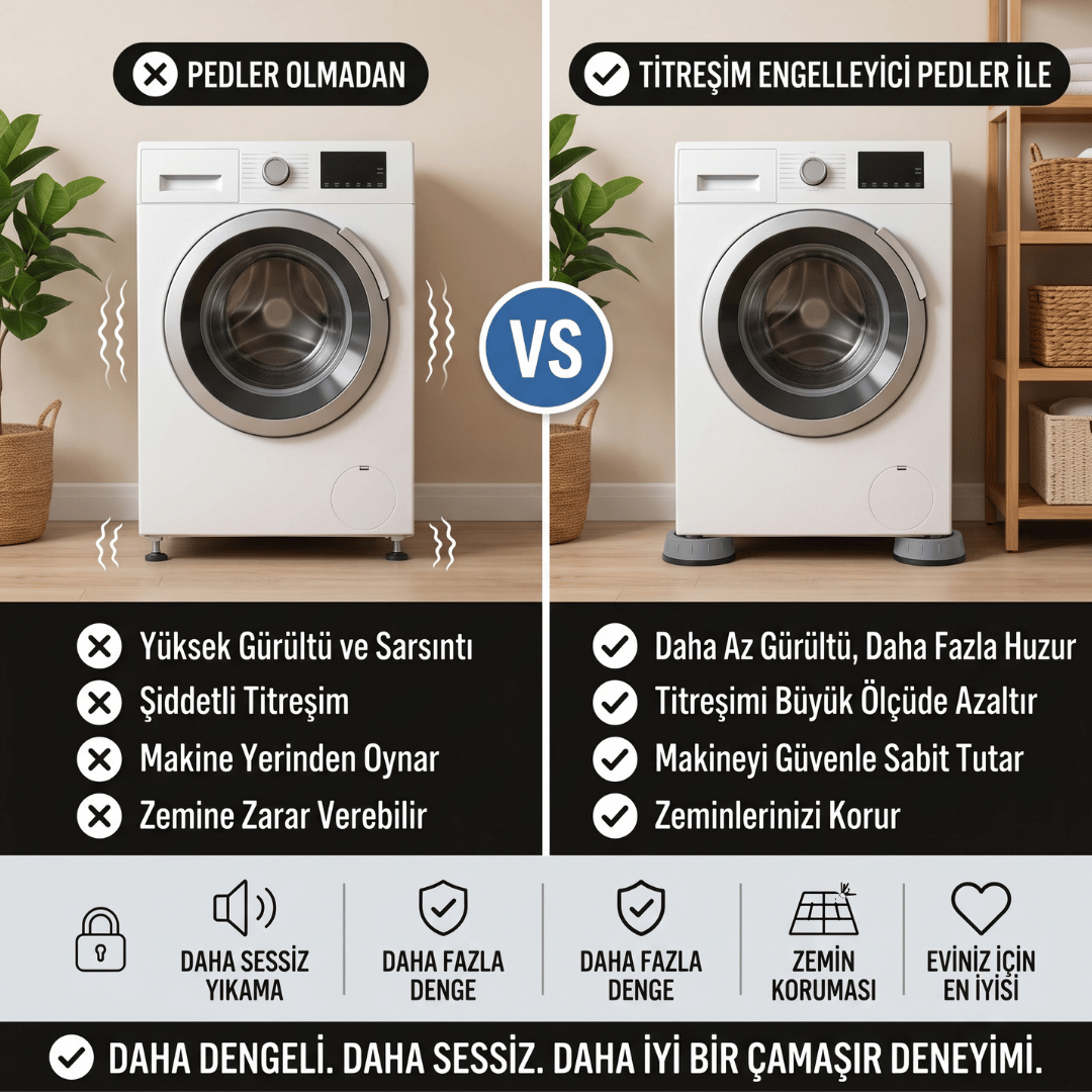 Çamaşır Makinesi Titreşim Önleyici Ped - 4 Adet
