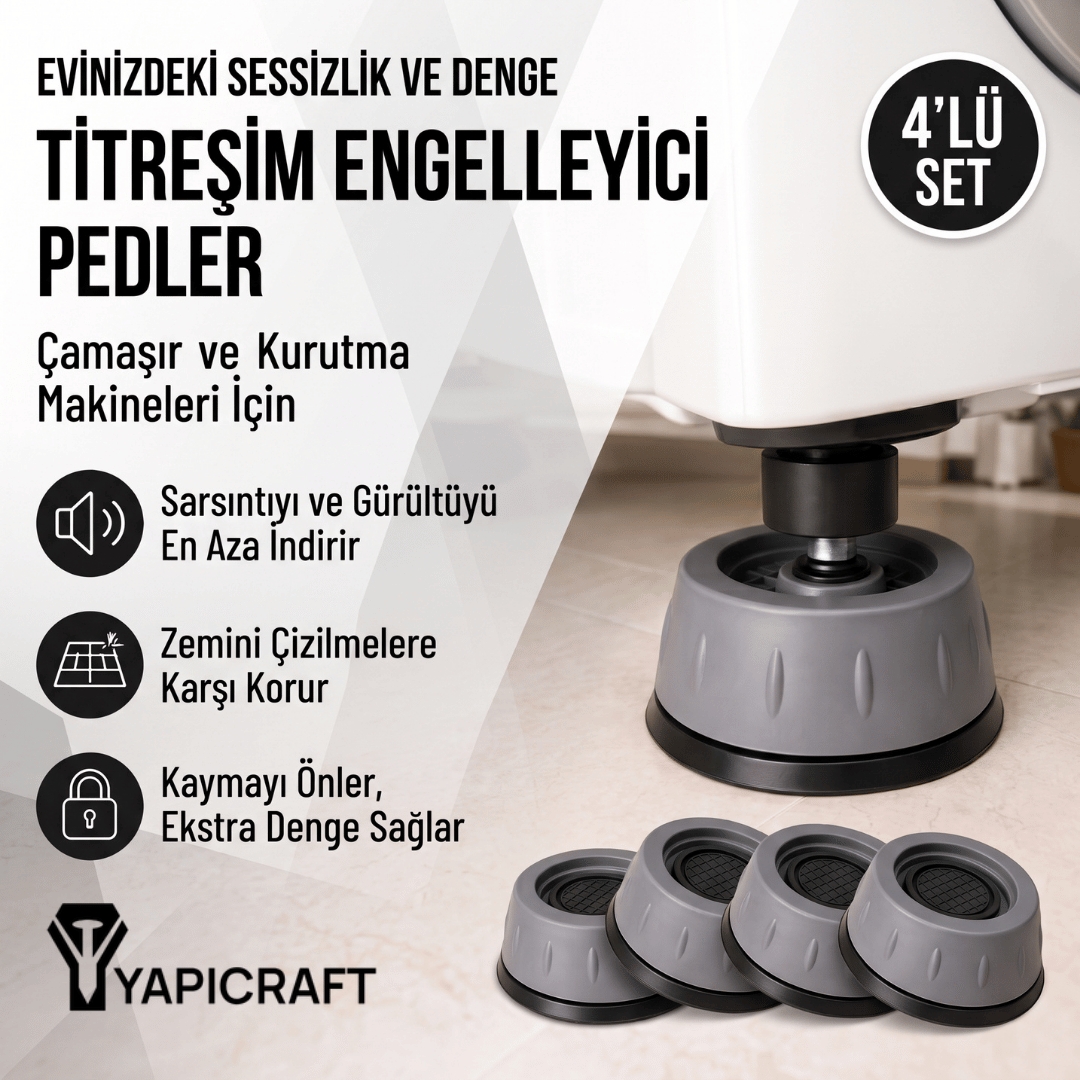 Çamaşır Makinesi Titreşim Önleyici Ped - 4 Adet